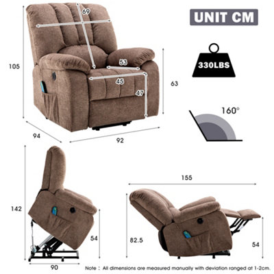 USB Ports Electric Power Lift Recliner Chair Sofa with Massage and Heat