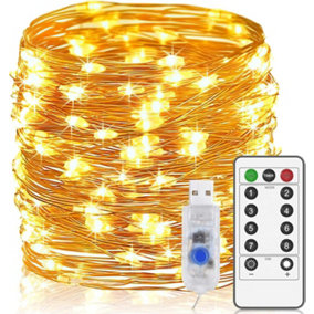 USB Powered Fairy String Light in Warm White 10 Meters 100 LED