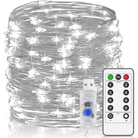 USB Powered Fairy String Light in White 10 Meters 100 LED