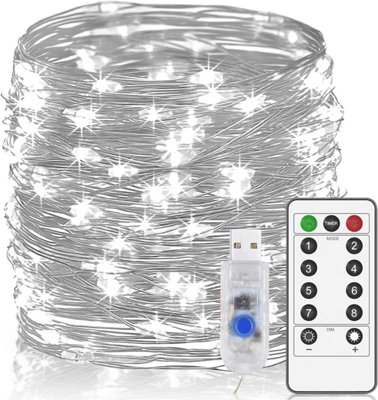 USB Powered Fairy String Light in White 5 Meters 50 LED