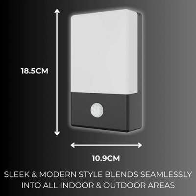 USB Rechargeable Outdoor LED Wall Light with PIR Motion Sensor, SMD LED ...