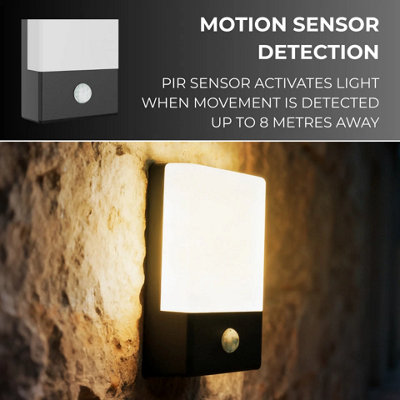 USB Rechargeable Outdoor LED Wall Light with PIR Motion Sensor, SMD LED ...