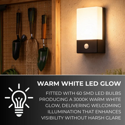 USB Rechargeable Outdoor LED Wall Light with PIR Motion Sensor, SMD LED ...