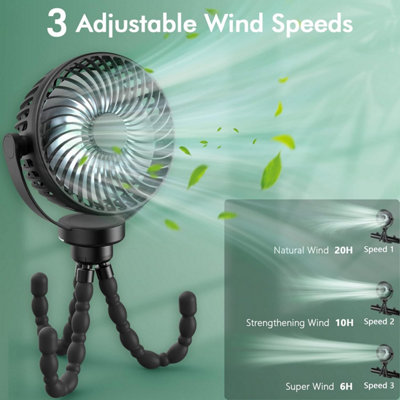 USB Rechargeable Portable Octopus Mini Fan, 3-Speed Handheld Cooling ...
