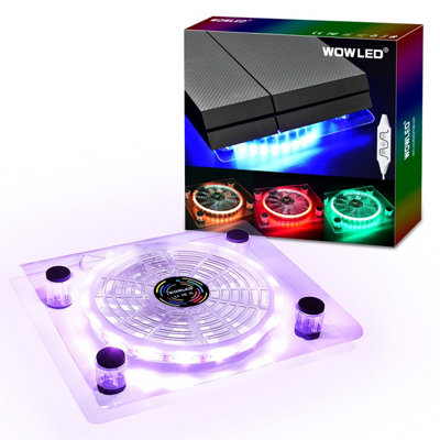 USB RGB LED Cooler Cooling Fan Stand,LED Light Cooler Pad Stand For PS4, PS4 Pro, PS4 Slim, Xbox One X, Notebook, Laptop, Consoles