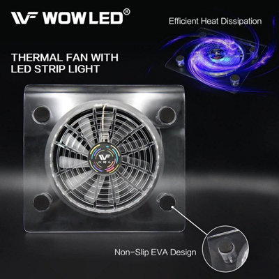 USB RGB LED Cooler Cooling Fan Stand,LED Light Cooler Pad Stand For PS4, PS4 Pro, PS4 Slim, Xbox One X, Notebook, Laptop, Consoles