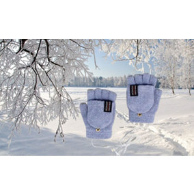 USB Touch Screen Winter Warm Flip Heated Gloves  blue