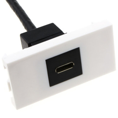 USB Type C Socket to Male Tail 20mm Fly Lead Wall Face Plate Module