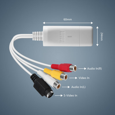 USB Video Capture Card Adapter - Convert VHS Analog Video to Digital ...