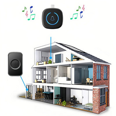 USB Wireless Doorbell for Home balck