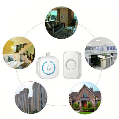 USB Wireless Doorbell for Home balck - 3