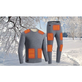 USB18 Area Electric Heating  Long Sleeved Set  GRAY 2XL