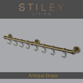 Utensil Rail Kit 19mm X 600mm Antique Brass