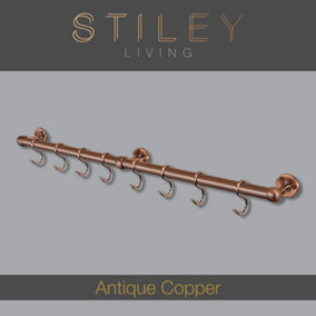 Utensil Rail Kit 19mm X 600mm Antique Copper