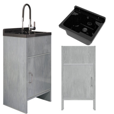 Utility Sink Granitan Loma PVC Cabinet with Tap and Waste Set