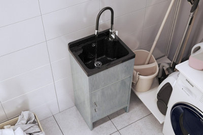 Utility Sink Granitan Loma PVC Cabinet with Tap and Waste Set
