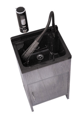 Utility Sink Set Granitan Loma PVC Cabinet with Faucet, Dispenser ...