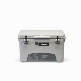 Utoka 45 Hard Cooler Cool Box - Rotomoulded LLDPE & Polyurethane foam - L41 x W67 x H41 cm - Cool Grey