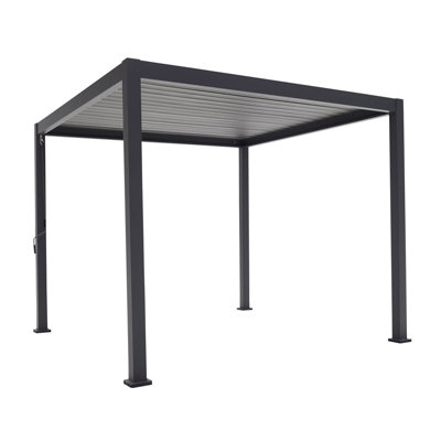 Utopia Pergola 4m x 3m Rectangular Grey DIY at B&Q