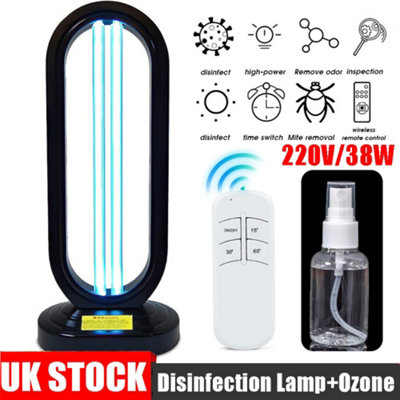 UVC UV Light Ozone Sterilize Germicidal Lamp Home Disinfection & Remote Control
