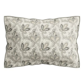 V&A Aarya Oxford Pillowcase Ivory & Slate