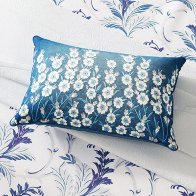 V&A Baroque/Swanwick Cushion 60x40cm Indigo Blue