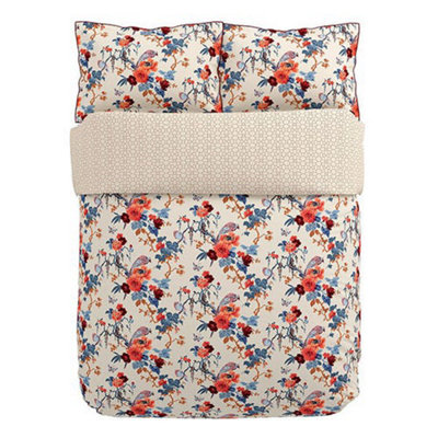 V&A Chinoiserie Charm Duvet Cover Set King Size Blue/Red