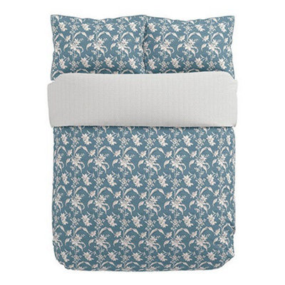 V&A Daffodil Dreams Duvet Cover Set King Size Blue