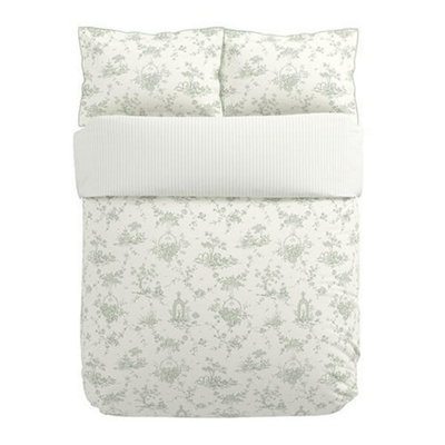 V&A Garden Of Love Duvet Cover Set King Size Green