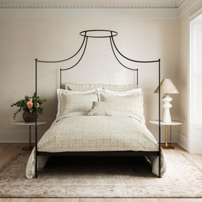 V&A Kerala Duvet Cover Double Soft Ivory & Slate