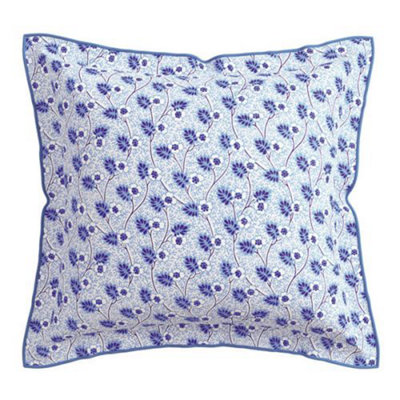 V&A Swanwick Square Oxford Pillowcase Indigo Blue & White