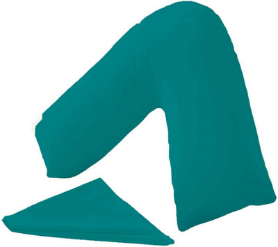 VShaped Pillow Extra Cushioning Support For Head, Neck & Back (Teal, V