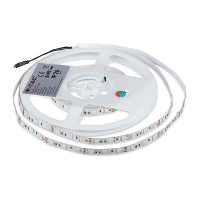 V-TAC 5050 RGB LED Strip Light - 60 LEDs, IP20, Energy Efficient Lighting