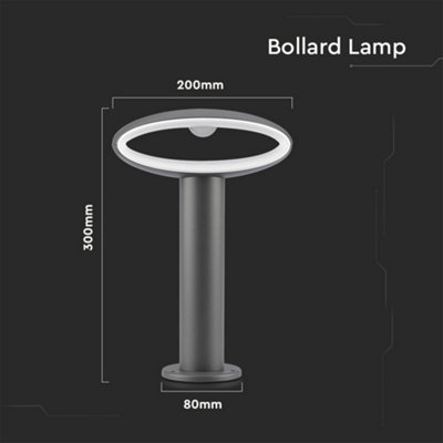 V-TAC LED Bollard Lamp With Lampshade Dark Grey - 6