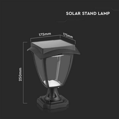 V-TAC LED Solar Stand Lamp Matt Black - 5