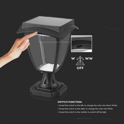 V-TAC LED Solar Stand Lamp Matt Black - 7