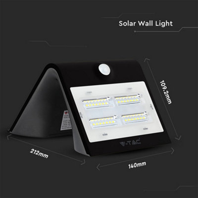V-TAC LED Solar Wall Lamp Black - 4
