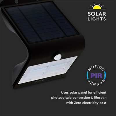 V-TAC LED Solar Wall Lamp Black - 5