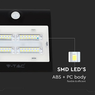 V-TAC LED Solar Wall Lamp Black - 7