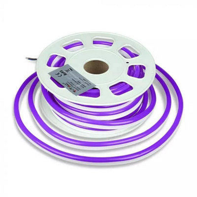 V-TAC NEONV10 Neon LED Rope Light Strip Flexible Violet 24V 8W/M (10M/ROLL)