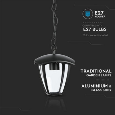 V-TAC Outdoor Ceiling Lamp Black - 4