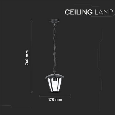 V-TAC Outdoor Ceiling Lamp Black - 5