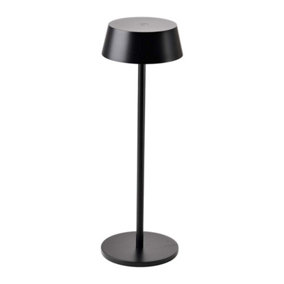 V-TAC Rechargeable Table Lamp Black Round LED USB Dimmable Light