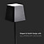V-TAC Rechargeable Table Lamp Black Square LED USB Dimmable Light
