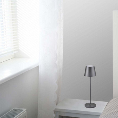 V-TAC Rechargeable Table Lamp Grey Round LED USB Dimmable Light