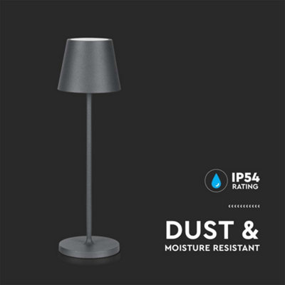 V-TAC Rechargeable Table Lamp Grey Round LED USB Dimmable Light - 9