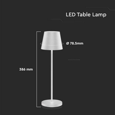 V-TAC Rechargeable Table Lamp White Round LED USB Dimmable Light with Wireless Charging - 4