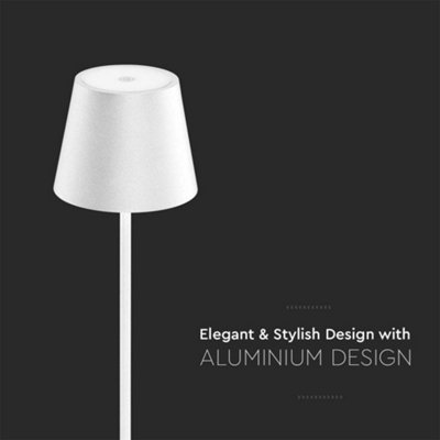 V-TAC Rechargeable Table Lamp White Round LED USB Dimmable Light with Wireless Charging - 5
