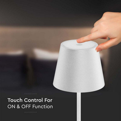 V-TAC Rechargeable Table Lamp White Round LED USB Dimmable Light with Wireless Charging - 6