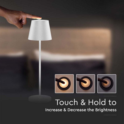 V-TAC Rechargeable Table Lamp White Round LED USB Dimmable Light with Wireless Charging - 7